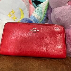 Coach Vibrant Red Leather Wallet